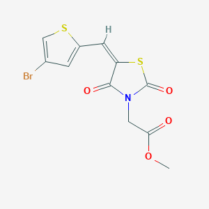 molecular formula C11H8BrNO4S2 B4608852 methyl {(5E)-5-[(4-bromothiophen-2-yl)methylidene]-2,4-dioxo-1,3-thiazolidin-3-yl}acetate 