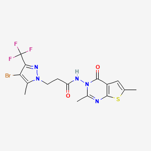 3-[4-BROMO-5-METHYL-3-(TRIFLUOROMETHYL)-1H-PYRAZOL-1-YL]-N-[2,6-DIMETHYL-4-OXOTHIENO[2,3-D]PYRIMIDIN-3(4H)-YL]PROPANAMIDE