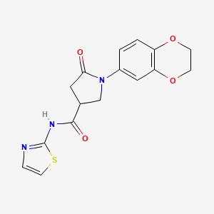 1-(2,3-dihydro-1,4-benzodioxin-6-yl)-5-oxo-N-(1,3-thiazol-2-yl)pyrrolidine-3-carboxamide