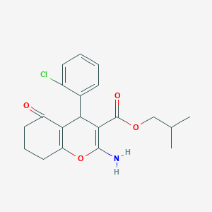 molecular formula C20H22ClNO4 B460887 isobutyl 2-amino-4-(2-chlorophenyl)-5-oxo-5,6,7,8-tetrahydro-4H-chromene-3-carboxylate 