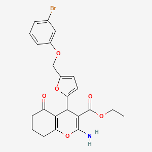 molecular formula C23H22BrNO6 B4608871 ethyl 2-amino-4-{5-[(3-bromophenoxy)methyl]-2-furyl}-5-oxo-5,6,7,8-tetrahydro-4H-chromene-3-carboxylate 