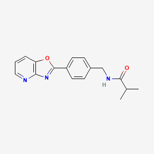 molecular formula C17H17N3O2 B4608881 2-methyl-N-(4-[1,3]oxazolo[4,5-b]pyridin-2-ylbenzyl)propanamide 