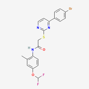 molecular formula C20H16BrF2N3O2S B4608888 2-{[4-(4-BROMOPHENYL)-2-PYRIMIDINYL]SULFANYL}-N~1~-[4-(DIFLUOROMETHOXY)-2-METHYLPHENYL]ACETAMIDE 