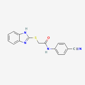 molecular formula C16H12N4OS B4608915 2-(1H-benzimidazol-2-ylsulfanyl)-N-(4-cyanophenyl)acetamide 