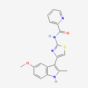 molecular formula C19H16N4O2S B4608924 N-[4-(5-methoxy-2-methyl-1H-indol-3-yl)-1,3-thiazol-2-yl]-2-pyridinecarboxamide 