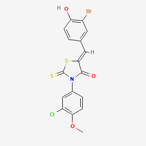 (5Z)-5-[(3-bromo-4-hydroxyphenyl)methylidene]-3-(3-chloro-4-methoxyphenyl)-2-sulfanylidene-1,3-thiazolidin-4-one