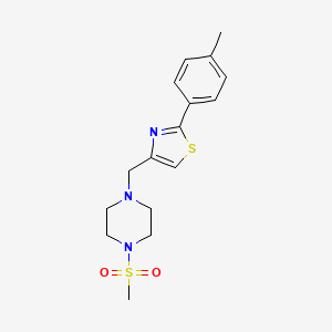 molecular formula C16H21N3O2S2 B4608945 2-(4-METHYLPHENYL)-4-{[4-(METHYLSULFONYL)PIPERAZINO]METHYL}-1,3-THIAZOLE 