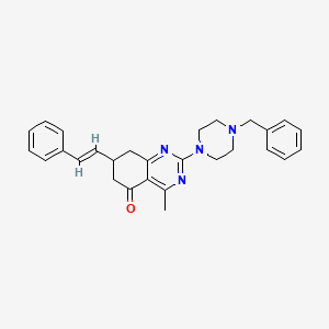 2-(4-benzylpiperazin-1-yl)-4-methyl-7-[(E)-2-phenylethenyl]-7,8-dihydroquinazolin-5(6H)-one