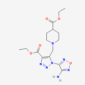 ethyl 1-{[1-(4-amino-1,2,5-oxadiazol-3-yl)-4-(ethoxycarbonyl)-1H-1,2,3-triazol-5-yl]methyl}piperidine-4-carboxylate