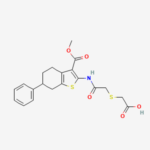 [(2-{[3-(Methoxycarbonyl)-6-phenyl-4,5,6,7-tetrahydro-1-benzothiophen-2-yl]amino}-2-oxoethyl)sulfanyl]acetic acid