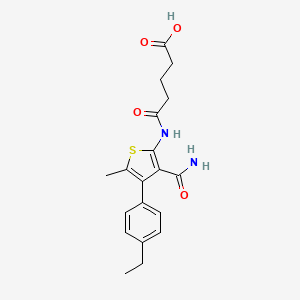 molecular formula C19H22N2O4S B4609044 5-{[3-(aminocarbonyl)-4-(4-ethylphenyl)-5-methyl-2-thienyl]amino}-5-oxopentanoic acid 