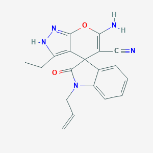 molecular formula C19H17N5O2 B460910 6-amino-3-ethyl-2'-oxo-1'-prop-2-enylspiro[2H-pyrano[2,3-c]pyrazole-4,3'-indole]-5-carbonitrile CAS No. 847035-00-1