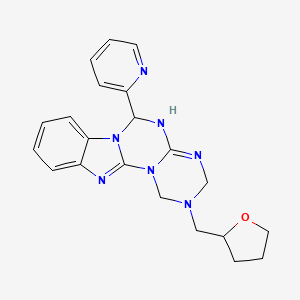 4-(oxolan-2-ylmethyl)-9-pyridin-2-yl-2,4,6,8,10,17-hexazatetracyclo[8.7.0.02,7.011,16]heptadeca-1(17),6,11,13,15-pentaene