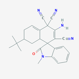 molecular formula C25H25N5O B460916 2-amino-6-tert-butyl-1'-methyl-1',3',4a,5,6,7-hexahydro-2'-oxospiro[naphthalene-4,3'-(2'H)-indole]-1,1,3(4H)-tricarbonitrile 