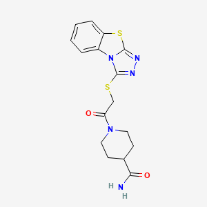 1-[([1,2,4]triazolo[3,4-b][1,3]benzothiazol-3-ylthio)acetyl]-4-piperidinecarboxamide