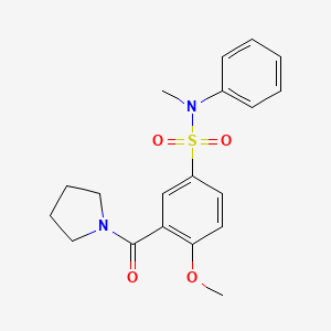 4-methoxy-N-methyl-N-phenyl-3-(1-pyrrolidinylcarbonyl)benzenesulfonamide