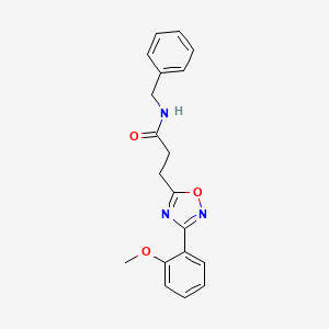 molecular formula C19H19N3O3 B4609203 N-benzyl-3-[3-(2-methoxyphenyl)-1,2,4-oxadiazol-5-yl]propanamide 