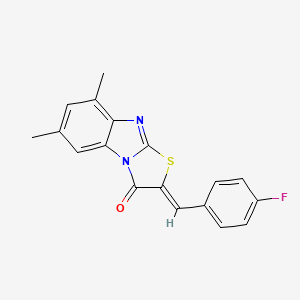 molecular formula C18H13FN2OS B4609212 2-(4-fluorobenzylidene)-6,8-dimethyl[1,3]thiazolo[3,2-a]benzimidazol-3(2H)-one 