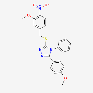 molecular formula C23H20N4O4S B4609217 3-[(3-methoxy-4-nitrobenzyl)thio]-5-(4-methoxyphenyl)-4-phenyl-4H-1,2,4-triazole 