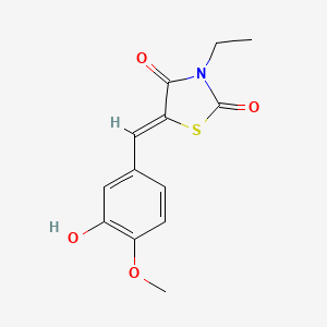 molecular formula C13H13NO4S B4609223 3-ethyl-5-(3-hydroxy-4-methoxybenzylidene)-1,3-thiazolidine-2,4-dione 