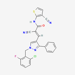 3-[1-(2-chloro-6-fluorobenzyl)-3-phenyl-1H-pyrazol-4-yl]-2-cyano-N-(3-cyano-2-thienyl)acrylamide