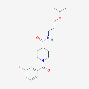 molecular formula C19H27FN2O3 B4609275 1-(3-fluorobenzoyl)-N-(3-isopropoxypropyl)-4-piperidinecarboxamide 