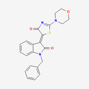 1-benzyl-3-[2-(4-morpholinyl)-4-oxo-1,3-thiazol-5(4H)-ylidene]-1,3-dihydro-2H-indol-2-one