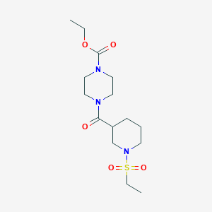 molecular formula C15H27N3O5S B4609308 ethyl 4-{[1-(ethylsulfonyl)-3-piperidinyl]carbonyl}-1-piperazinecarboxylate 