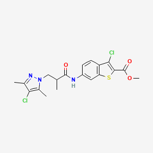 methyl 3-chloro-6-{[3-(4-chloro-3,5-dimethyl-1H-pyrazol-1-yl)-2-methylpropanoyl]amino}-1-benzothiophene-2-carboxylate