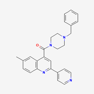 4-(4-BENZYLPIPERAZINE-1-CARBONYL)-6-METHYL-2-(PYRIDIN-4-YL)QUINOLINE