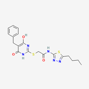 2-[(5-BENZYL-4-HYDROXY-6-OXO-1,6-DIHYDRO-2-PYRIMIDINYL)SULFANYL]-N~1~-(5-BUTYL-1,3,4-THIADIAZOL-2-YL)ACETAMIDE