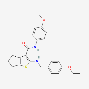 molecular formula C24H26N2O3S B4609354 2-[(4-ethoxybenzyl)amino]-N-(4-methoxyphenyl)-5,6-dihydro-4H-cyclopenta[b]thiophene-3-carboxamide 