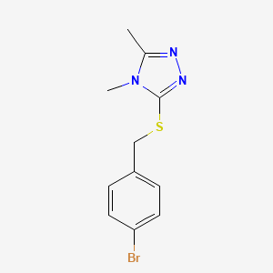 molecular formula C11H12BrN3S B4609383 3-[(4-bromobenzyl)thio]-4,5-dimethyl-4H-1,2,4-triazole 