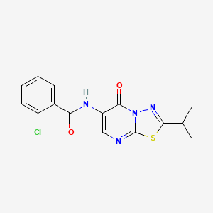 2-chloro-N-(2-isopropyl-5-oxo-5H-[1,3,4]thiadiazolo[3,2-a]pyrimidin-6-yl)benzamide