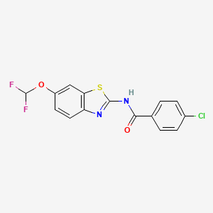 4-chloro-N-[6-(difluoromethoxy)-1,3-benzothiazol-2-yl]benzamide