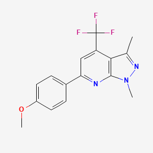 6-(4-methoxyphenyl)-1,3-dimethyl-4-(trifluoromethyl)-1H-pyrazolo[3,4-b]pyridine