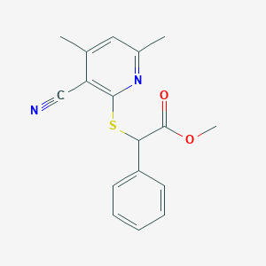 (3-Cyano-4,6-dimethyl-pyridin-2-ylsulfanyl)-phenyl-acetic acid methyl ester