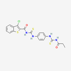 3-chloro-N-{[(4-{[(propionylamino)carbonothioyl]amino}phenyl)amino]carbonothioyl}-1-benzothiophene-2-carboxamide