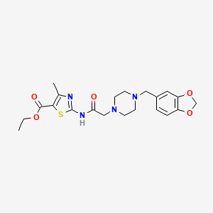 ethyl 2-({[4-(1,3-benzodioxol-5-ylmethyl)-1-piperazinyl]acetyl}amino)-4-methyl-1,3-thiazole-5-carboxylate