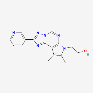 molecular formula C16H16N6O B4609482 2-[8,9-dimethyl-2-(3-pyridinyl)-7H-pyrrolo[3,2-e][1,2,4]triazolo[1,5-c]pyrimidin-7-yl]ethanol 