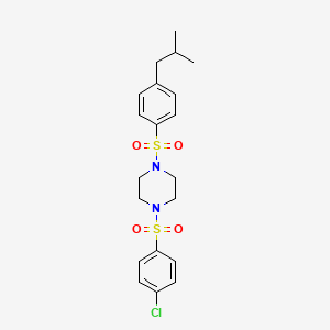 1-[(4-chlorophenyl)sulfonyl]-4-[(4-isobutylphenyl)sulfonyl]piperazine