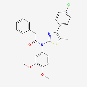 N-[4-(4-chlorophenyl)-5-methyl-1,3-thiazol-2-yl]-N-(3,4-dimethoxyphenyl)-2-phenylacetamide