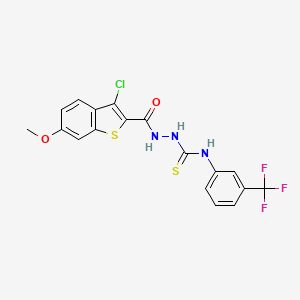 2-[(3-chloro-6-methoxy-1-benzothien-2-yl)carbonyl]-N-[3-(trifluoromethyl)phenyl]hydrazinecarbothioamide