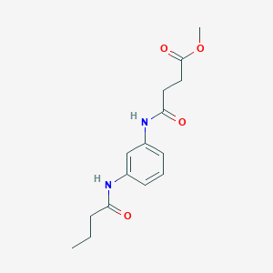 molecular formula C15H20N2O4 B4609568 4-{[3-(丁酰氨基)苯基]氨基}-4-氧代丁酸甲酯 