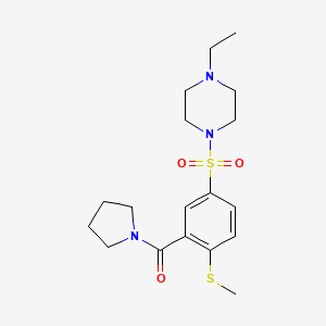 1-ethyl-4-{[4-(methylthio)-3-(1-pyrrolidinylcarbonyl)phenyl]sulfonyl}piperazine