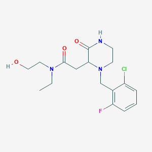 2-[1-(2-chloro-6-fluorobenzyl)-3-oxo-2-piperazinyl]-N-ethyl-N-(2-hydroxyethyl)acetamide