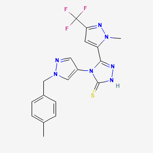 4-[1-(4-methylbenzyl)-1H-pyrazol-4-yl]-5-[1-methyl-3-(trifluoromethyl)-1H-pyrazol-5-yl]-4H-1,2,4-triazole-3-thiol