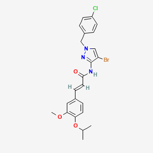 molecular formula C23H23BrClN3O3 B4609630 N-[4-bromo-1-(4-chlorobenzyl)-1H-pyrazol-3-yl]-3-(4-isopropoxy-3-methoxyphenyl)acrylamide 