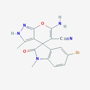 molecular formula C16H12BrN5O2 B460964 6-amino-5'-bromo-1',3-dimethyl-2'-oxospiro[2H-pyrano[2,3-c]pyrazole-4,3'-indole]-5-carbonitrile CAS No. 848998-56-1