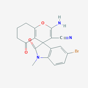 molecular formula C18H14BrN3O3 B460965 2-amino-5'-bromo-1'-methyl-2',5-dioxo-1',3',5,6,7,8-hexahydrospiro[4H-chromene-4,3'-(2'H)-indole]-3-carbonitrile 